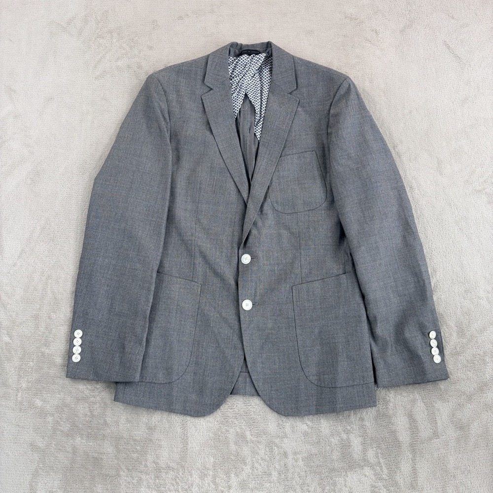 Hugo Boss James Sport Coat Blazer 2-Button Jacket Grey Tesse Lanificio Men 38R